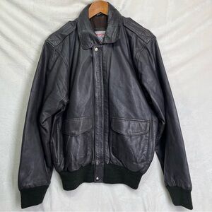 Vintage Brown Lambskin Leather Bomber Jacket Jawani Mens Small Flight Aviator S